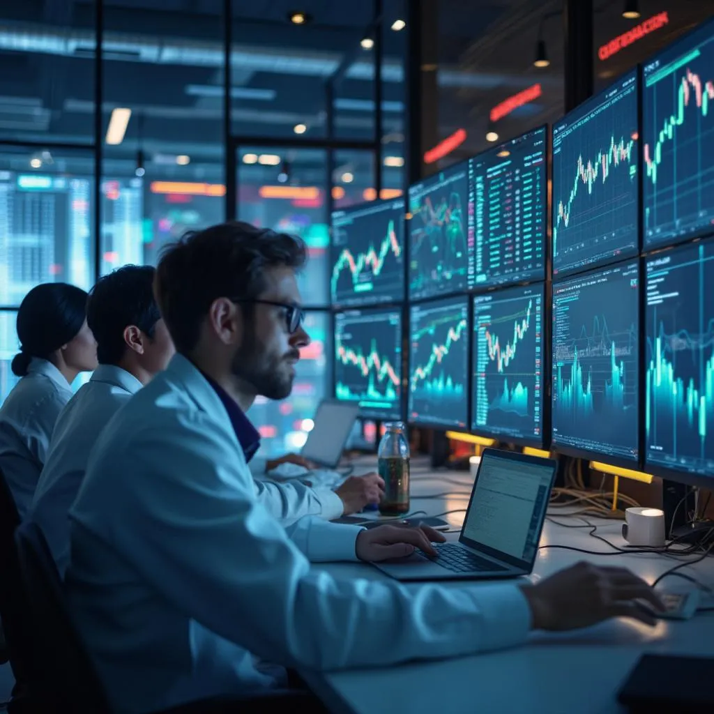 L'équipe de recherche en IA de NeuroFinance au travail
